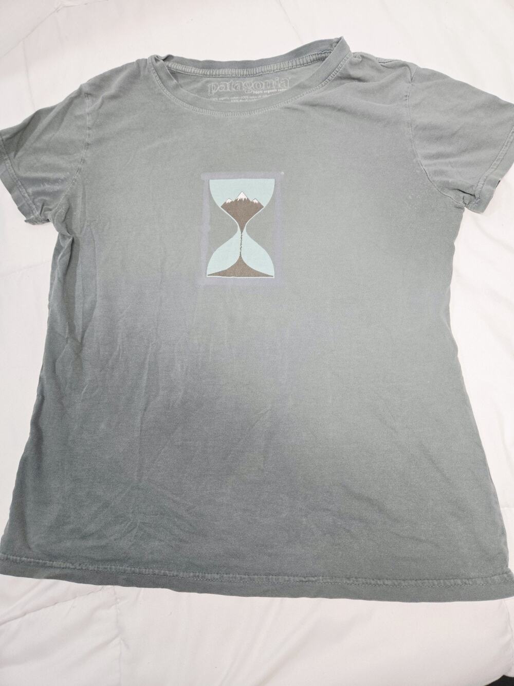 Patagonia Bicycle Friendly America Organic Cotton T-Shirt Sz S Dark Grey Hiking